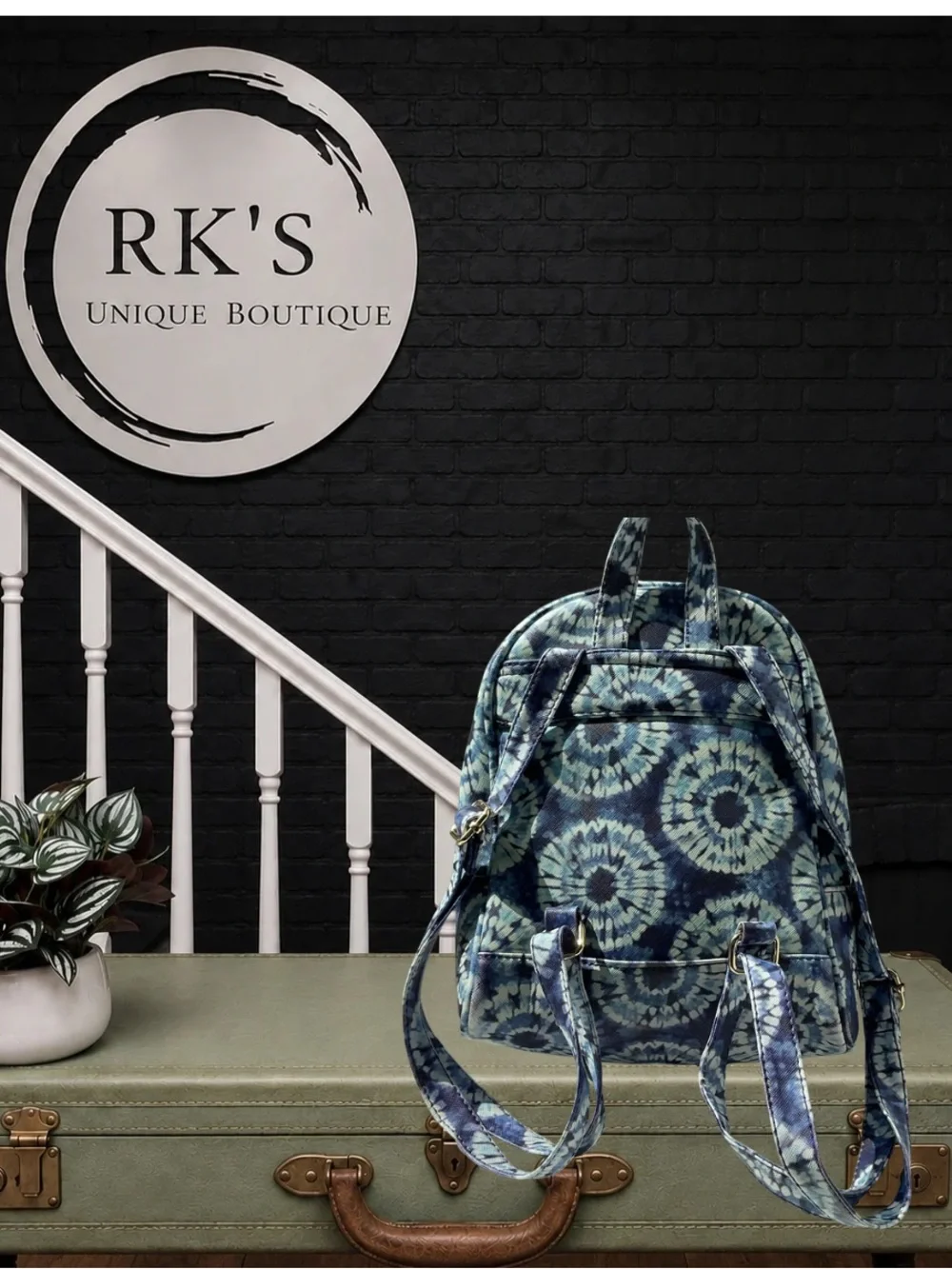 Blue Tie-Dye Mini Backpack - Stylish Women’s Bag